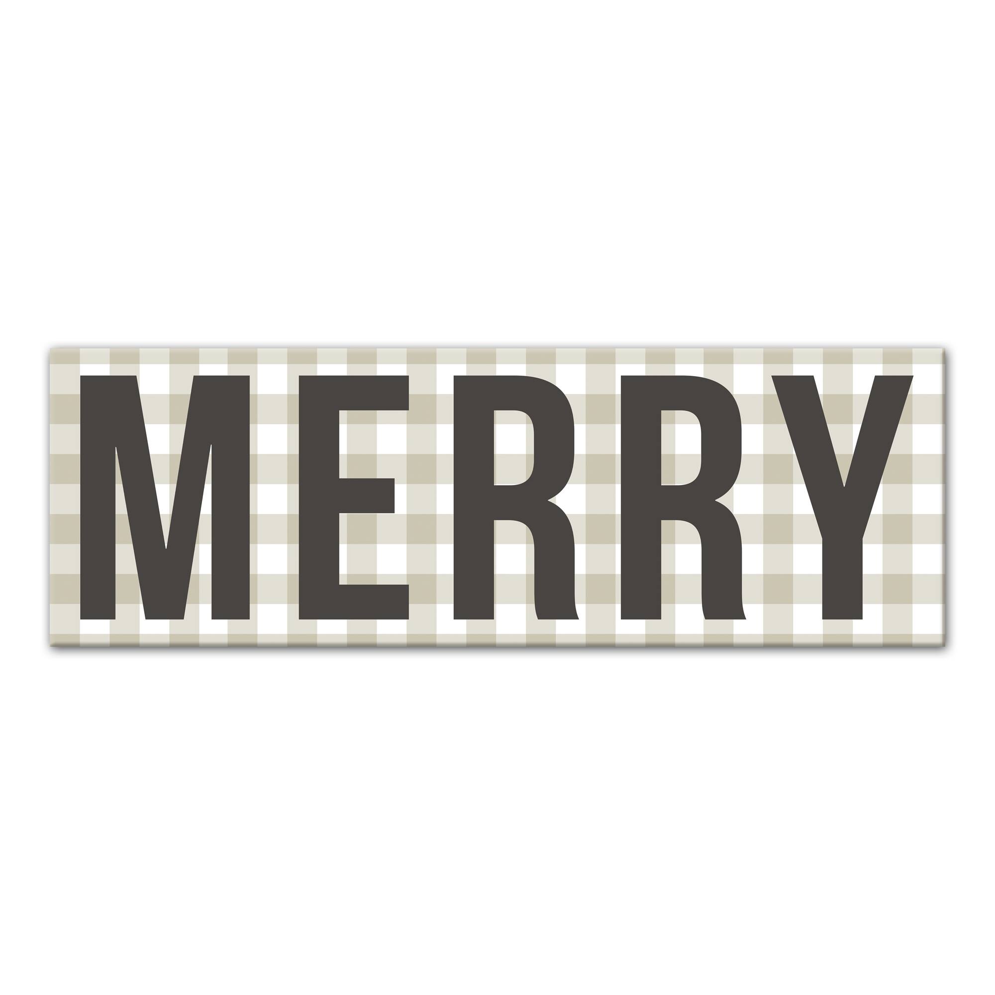 Plaid Merry Canvas Wall Art